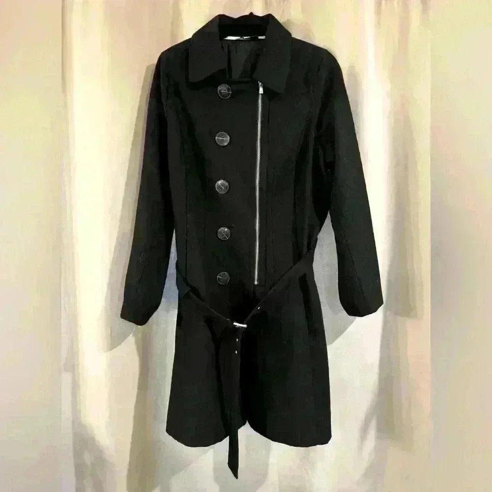 Women’s Black Isaac Mizrah Wool Coat
